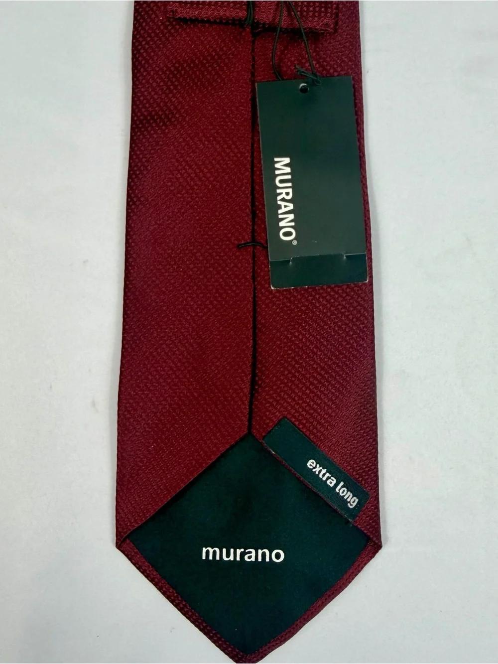 Murano Extra Long Burgundy 100% Silk Tie NWT Men’s XL Necktie